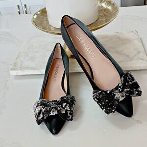 NEW! JACK ROGERS DEBRA Sequin BOW POINTED TOE FLAT